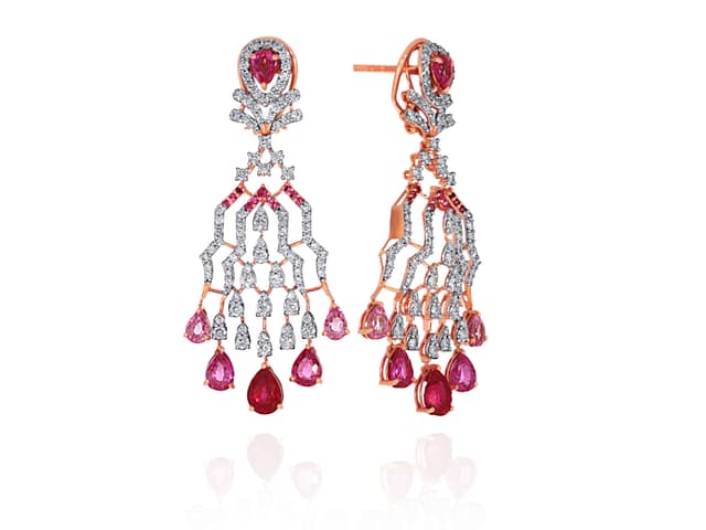 Fuchsia Fire Diamond Earrings