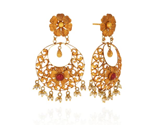 Imperial Blossom Gold Chandbalis